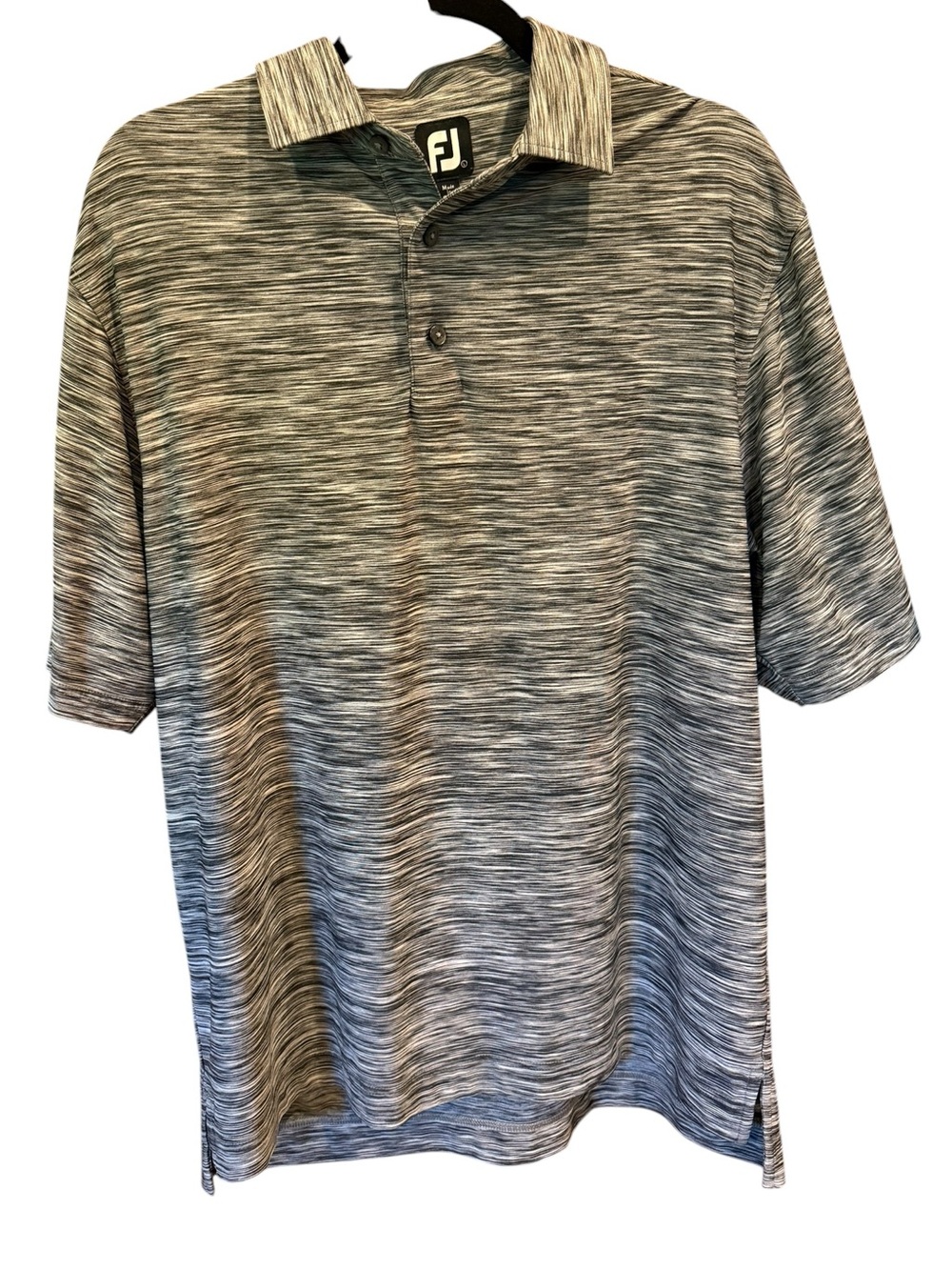 FootJoy Men’s Gray Marl Heathered Short-Sleeve Golf Polo Sporty Athletic Wear